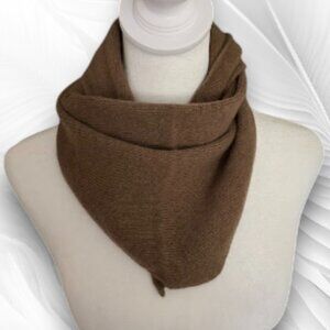 Brown 100% Wool Shawl Wrap Scarf Soft Knitted Triangle Scarf